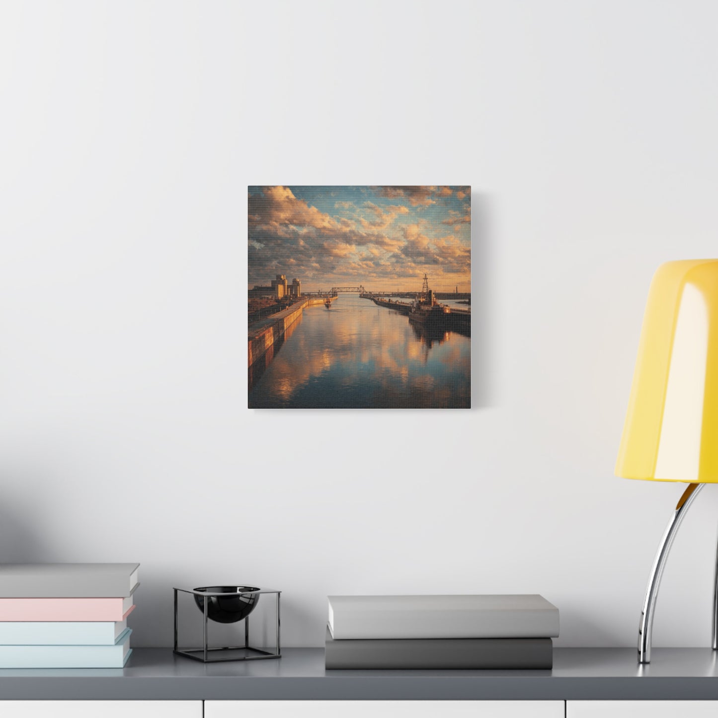 Stretched Canvas Wall Art, Serene River Reflection, Home Decor, Modern Aesthetic, Nature Photography, Gift Idea, Inspirational Decor