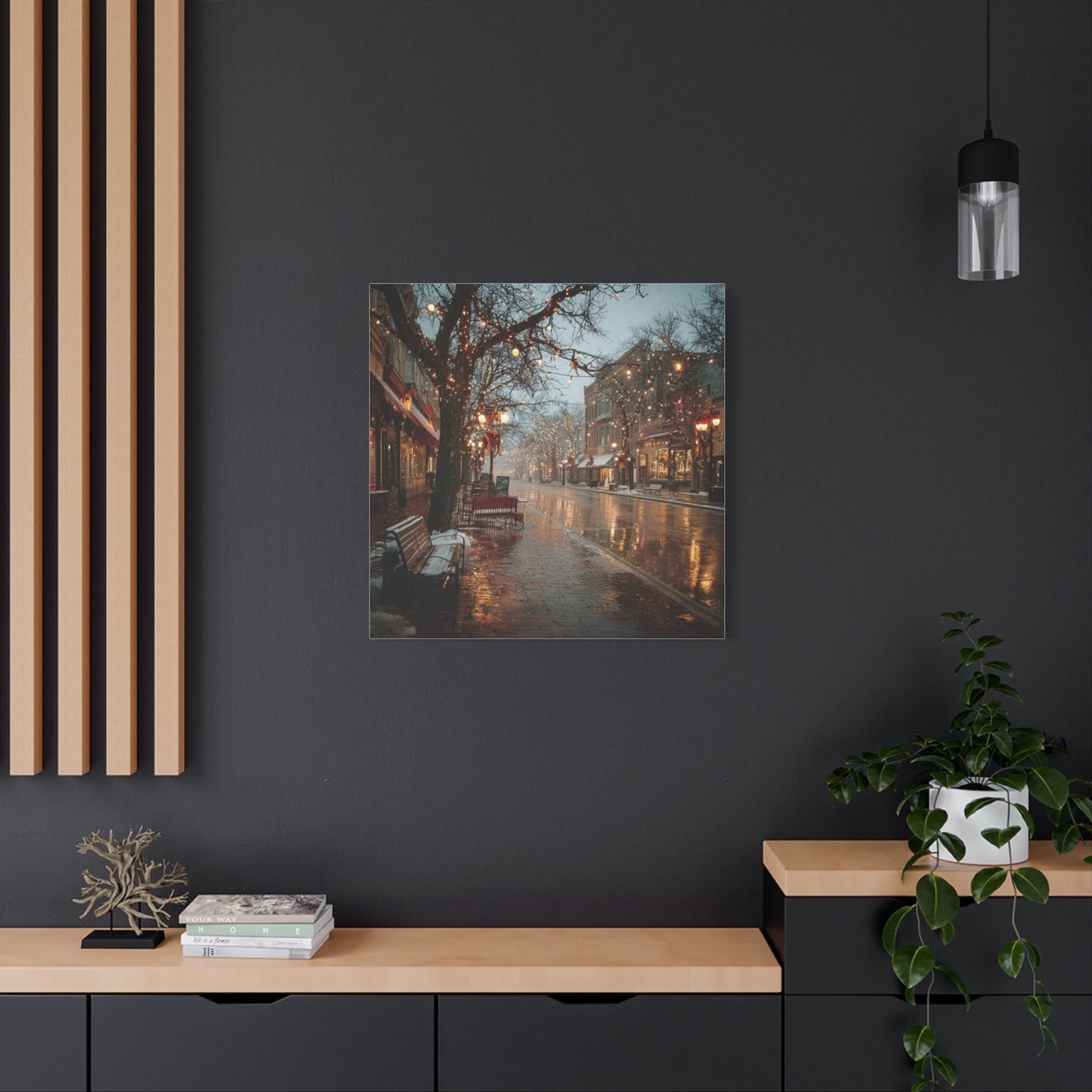 Cozy Winter Canvas Wall Art, Holiday Decor, Home Decoration, Gift for Her, Christmas Vibes, Seasonal Artwork