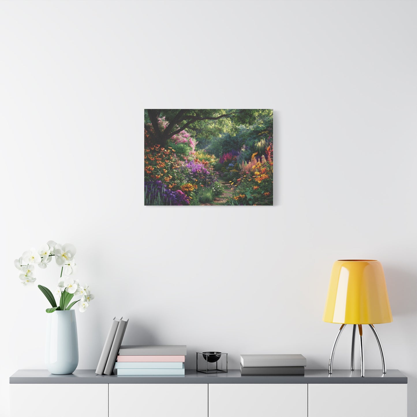 Vibrant Garden Canvas Art, Nature Wall Decor, Floral Home Accent, Landscape Print, Botanical Artwork for Any Room
