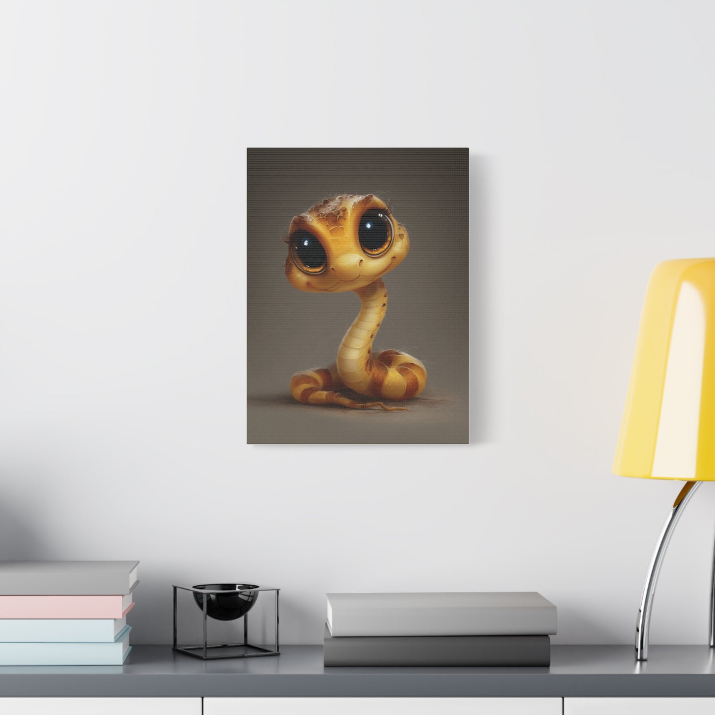 Whimsical Snake Canvas Art, Cute Animal Decor, Kids Room Wall Art, Gift for Animal Lovers, Unique Home Decoration