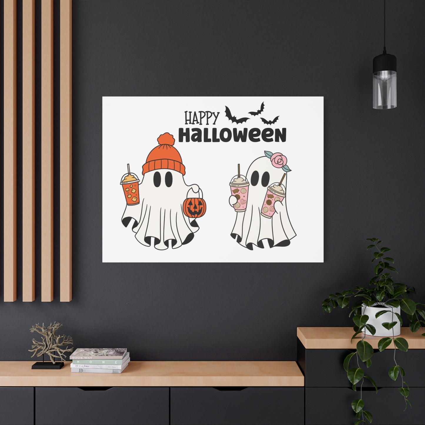 Canvas Print - Adorable Ghost Friends, Happy Halloween