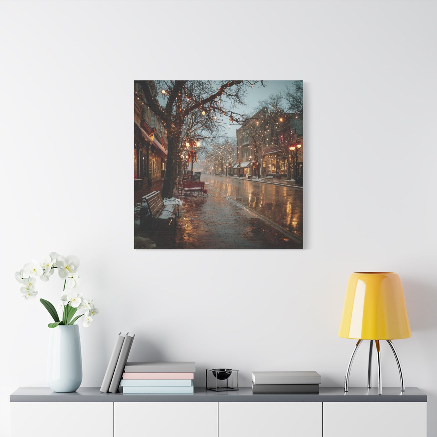 Cozy Winter Canvas Wall Art, Holiday Decor, Home Decoration, Gift for Her, Christmas Vibes, Seasonal Artwork