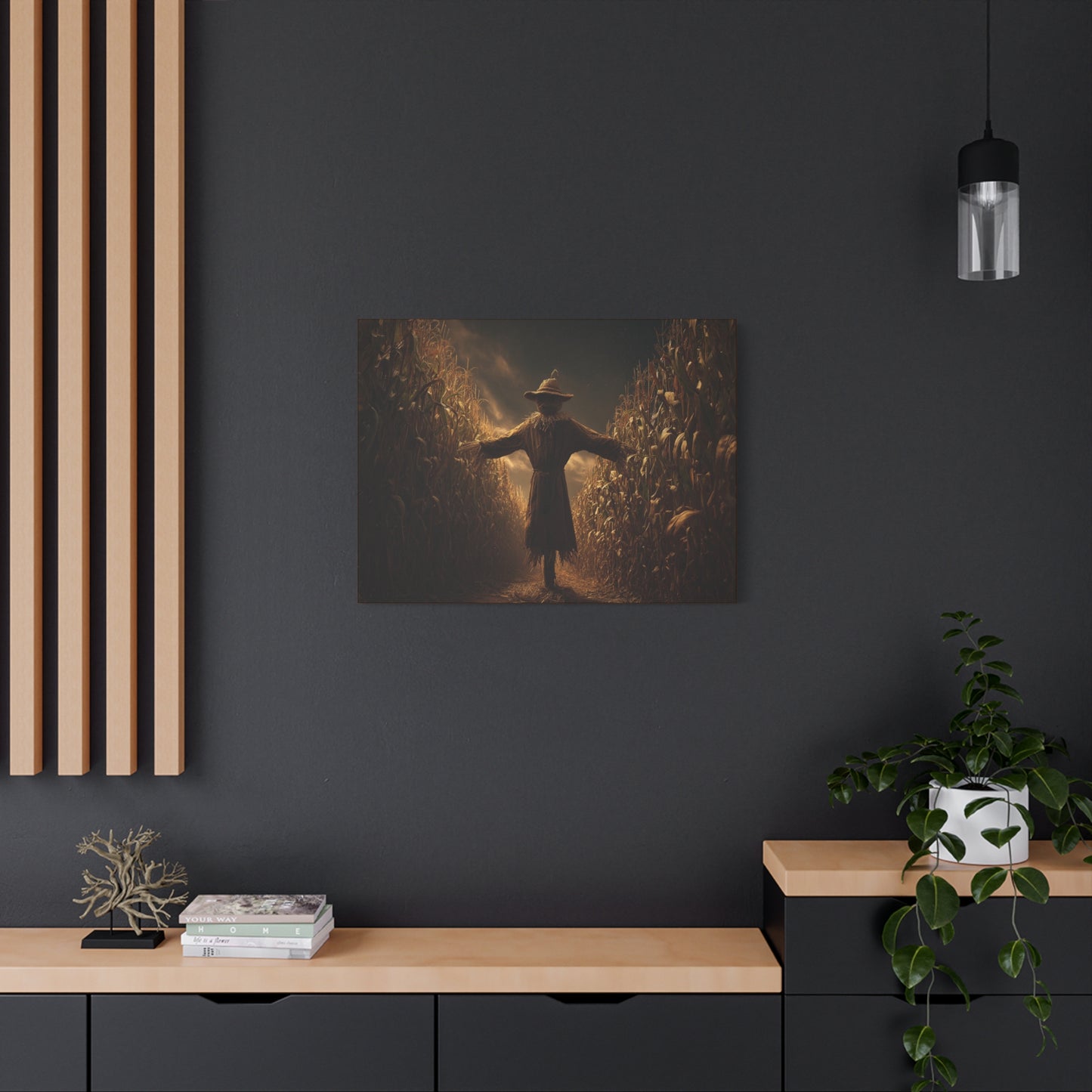 Canvas Print -  Scarecrow in Field - Wall Art Decor - Halloween