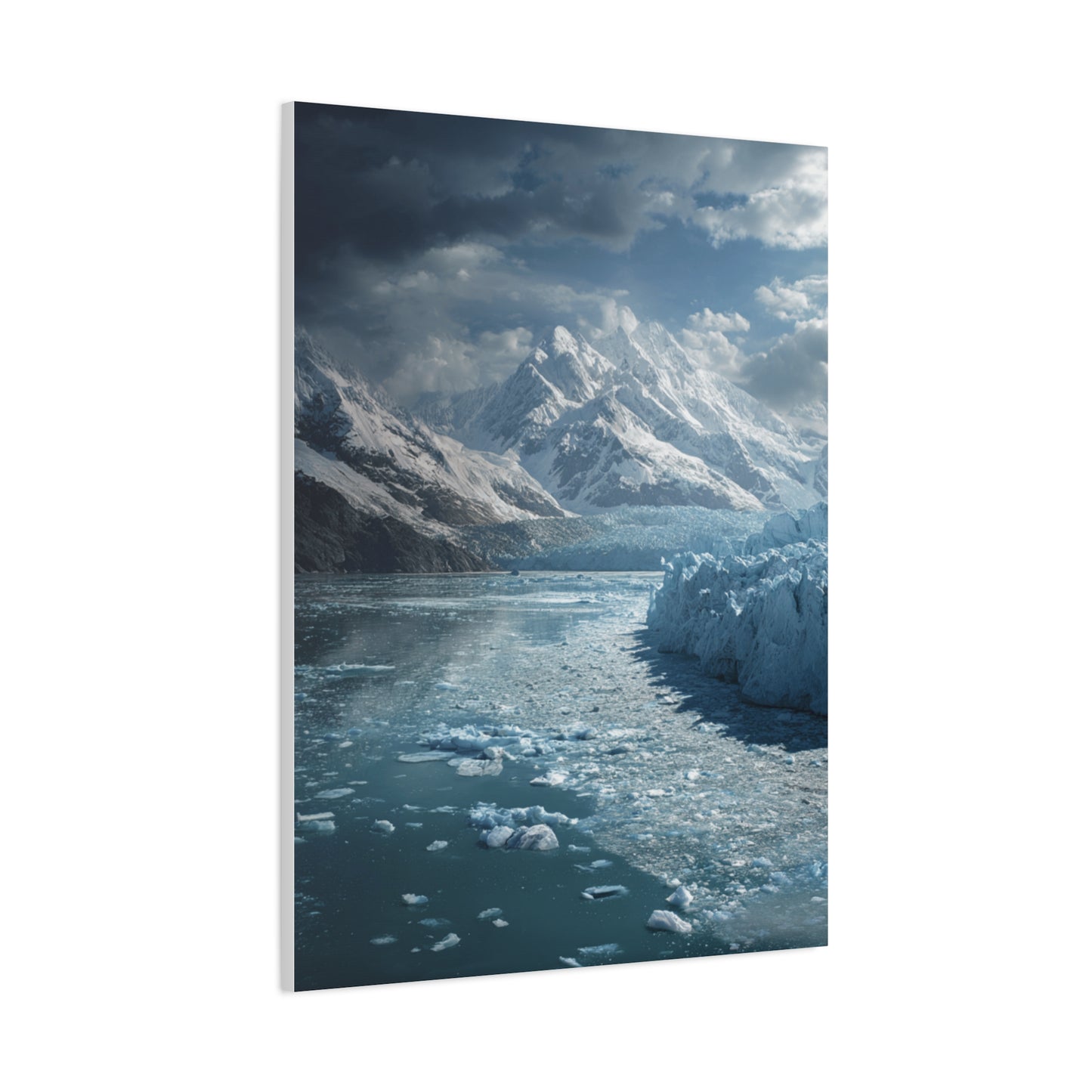 Stretched Canvas Art Print - Serene Glacier Landscape, Wall Decor, Nature Artwork, Gift for Nature Lovers, Home Décor, Winter Scene