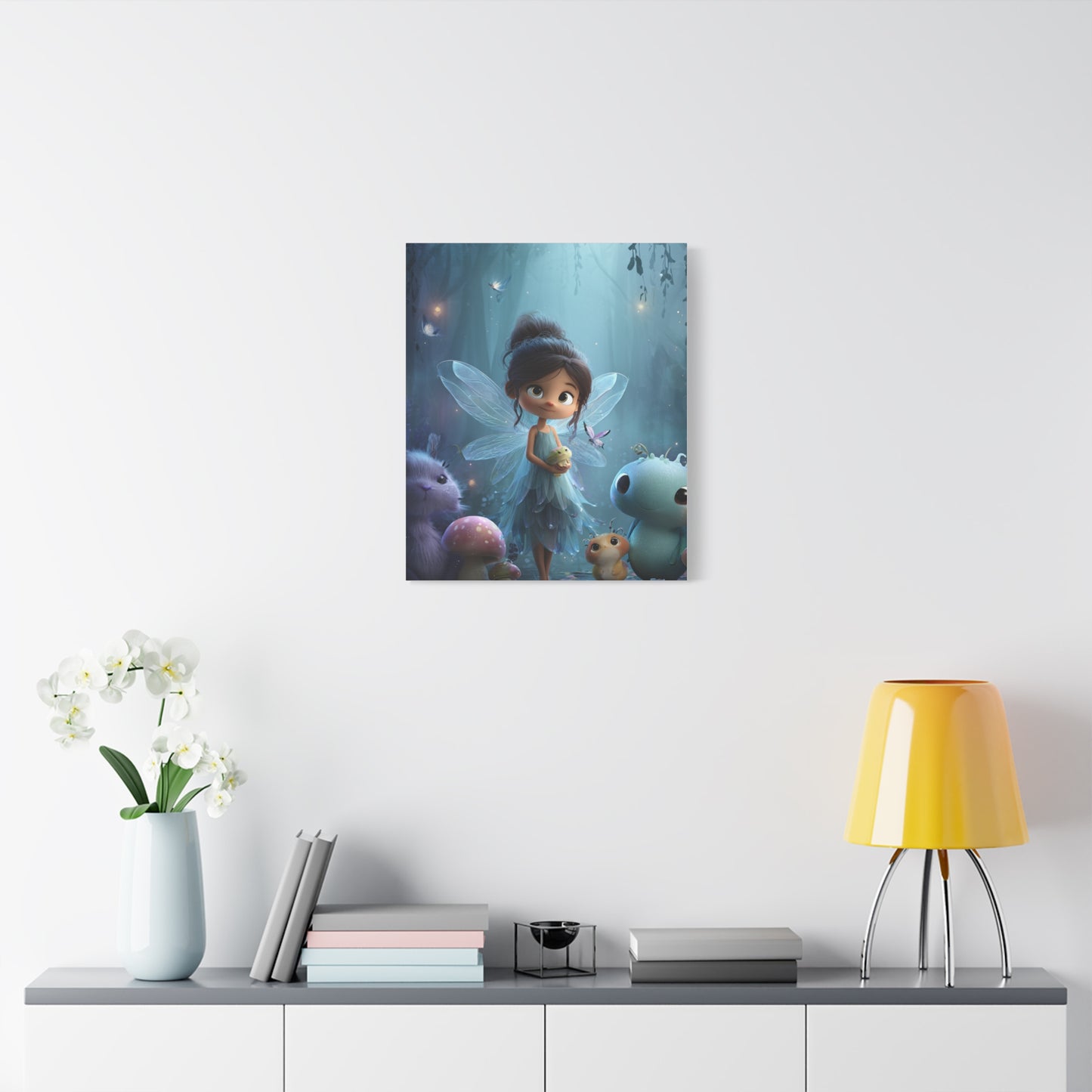 Whimsical Fairy Canvas Art Print, Enchanted Decor for Kids' Rooms, Fantasy Wall Art, Magical Gift for Birthdays, Nursery Decoration
