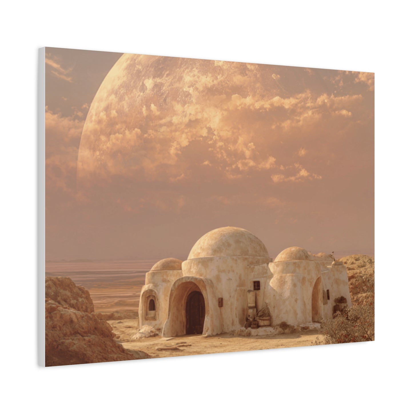 Stretched Canvas Art Print, Matte Wall Decor, Desert Landscape, Home Office Art, Gift for Art Lovers, Space Decor, Unique Wall Art