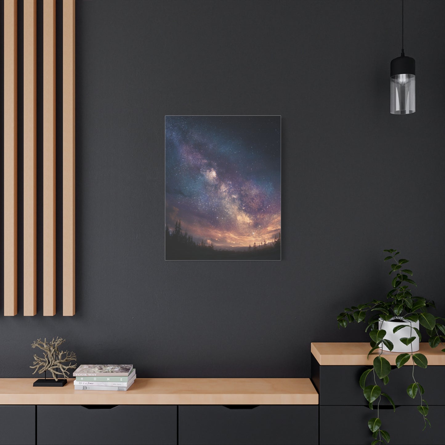 Galactic Night Matte Canvas Print, Cosmic Wall Art for Home Decor, Celestial Decor, Starry Night Art, Space Lover Gift, Bedroom Wall Art