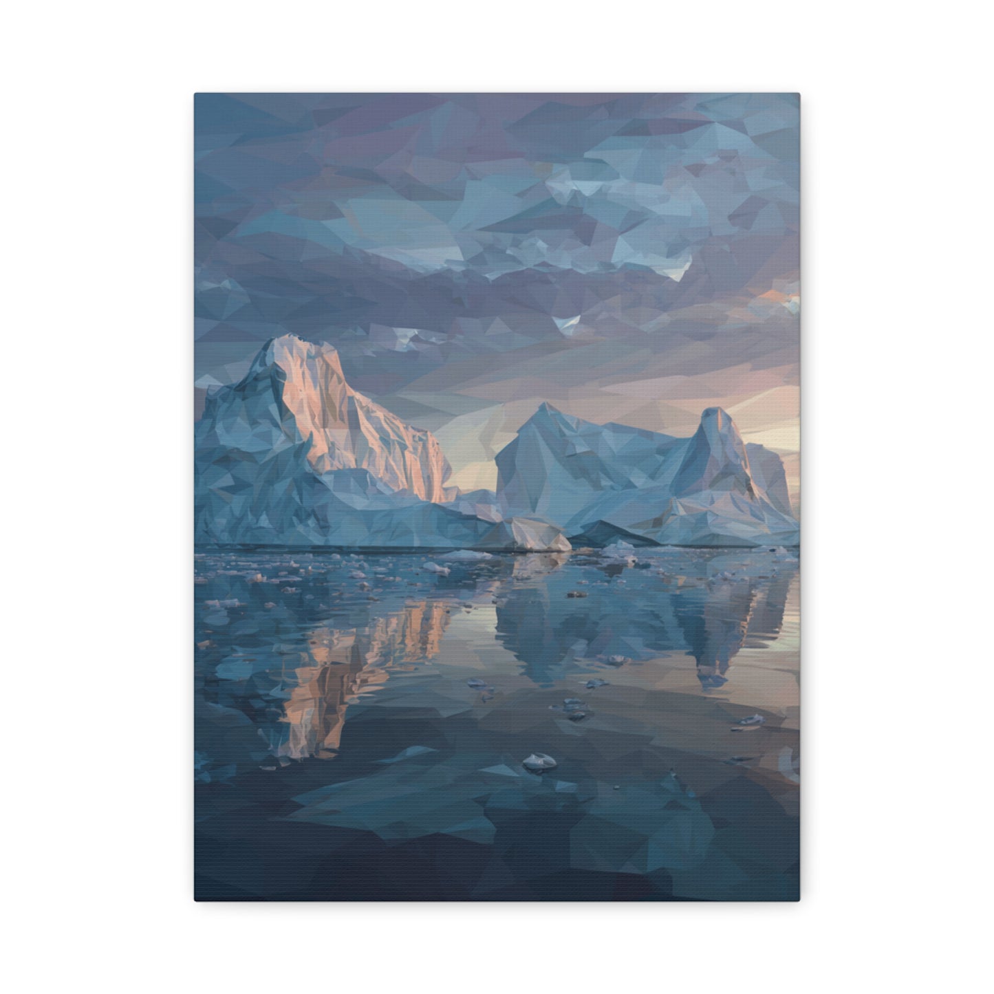 Stretched Canvas Art Print, Geometric Landscape Wall Decor, Minimalist Home Accent, Nature-Inspired Artwork, Unique Gift Idea