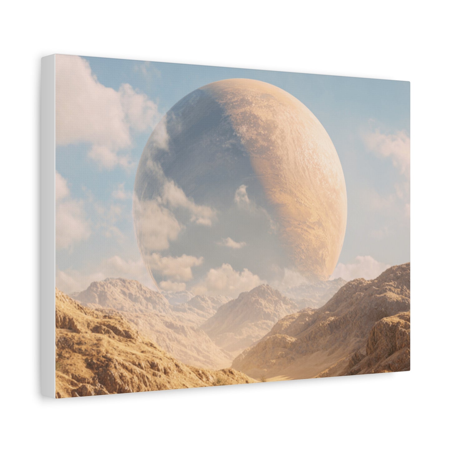 Stretched Canvas Wall Art - Dreamy Planet Landscape, Home Decor, Gallery Wall, Gift for Space Lovers, Nature Theme