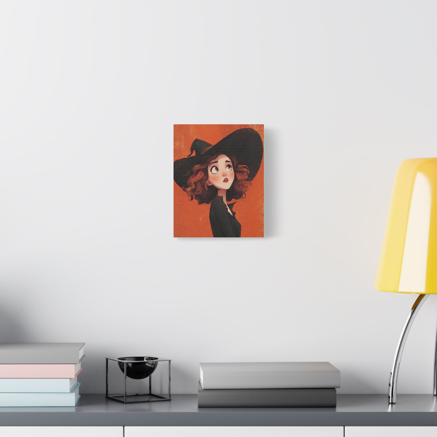 Whimsical Witch Canvas Print, Halloween Decor, Art for Home, Gift for Witches, Fall Wall Art, Magic Lover's Gift
