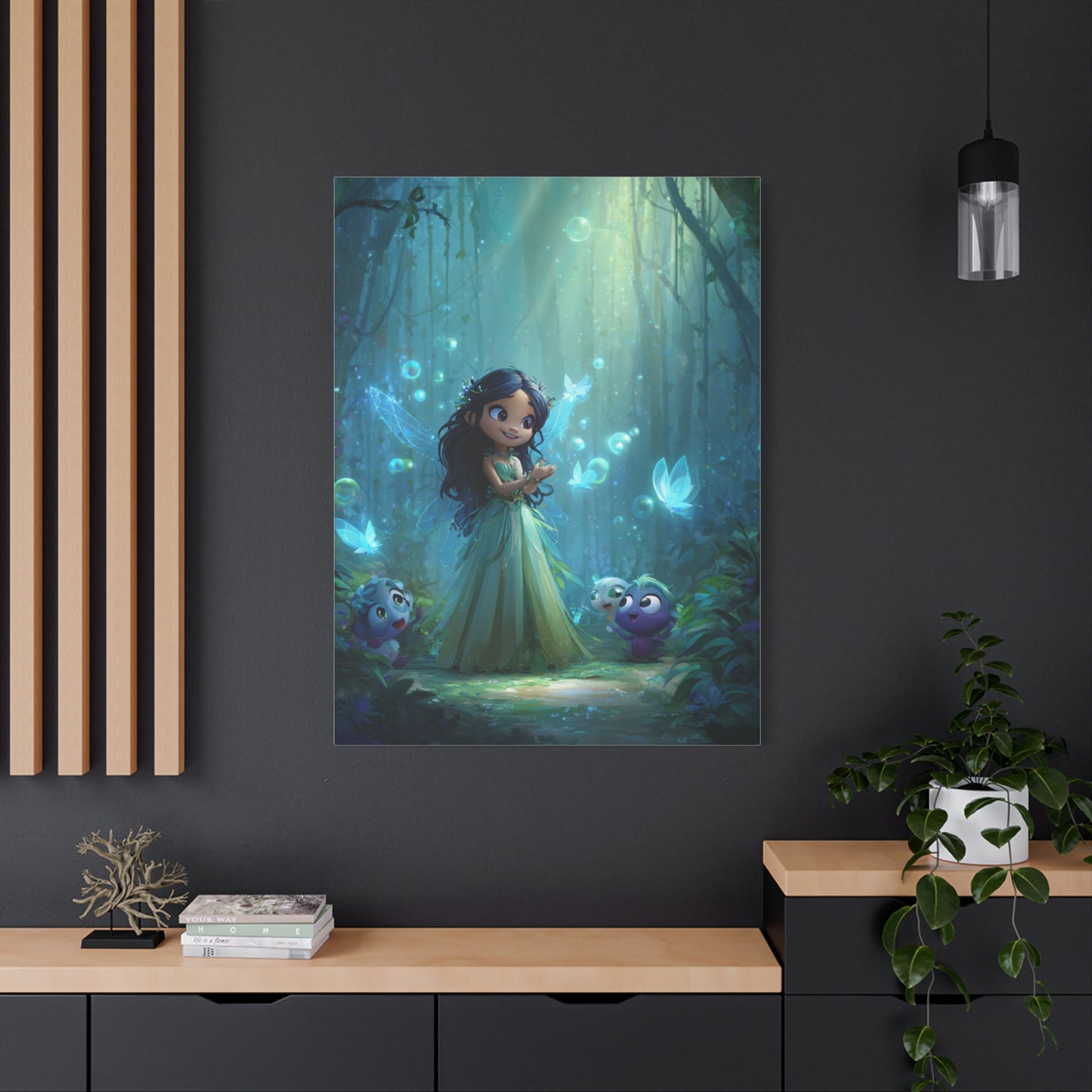 Whimsical Fairy Tale Canvas Wall Art, Enchanted Forest Decor, Fantasy Children's Room Wall Art, Magical Gift for Kids, Home Decor