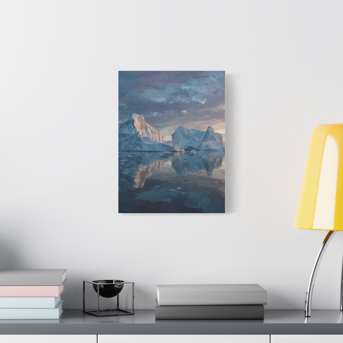 Stretched Canvas Art Print, Geometric Landscape Wall Decor, Minimalist Home Accent, Nature-Inspired Artwork, Unique Gift Idea