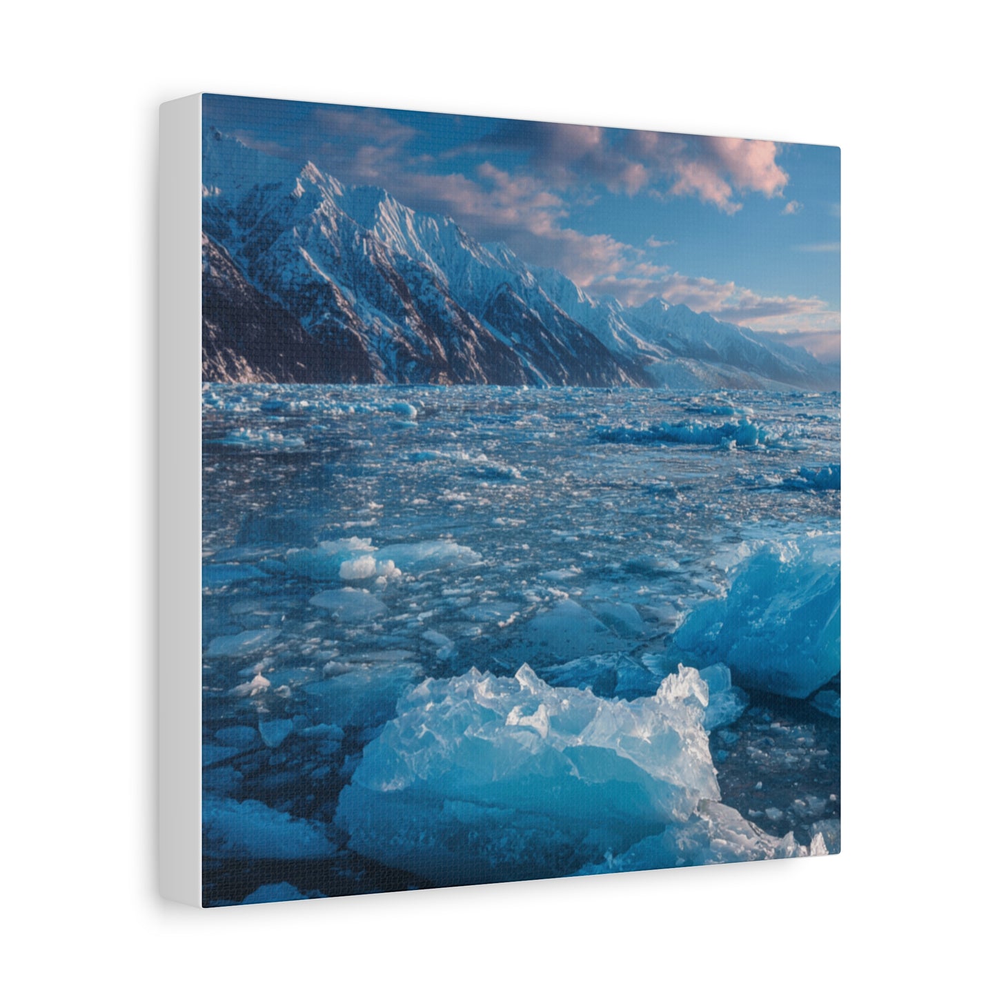 Serene Blue Glacier Canvas Wall Art, Landscape Decor, Home Serenity, Nature Prints for Living Room, Office, Gift Ideas