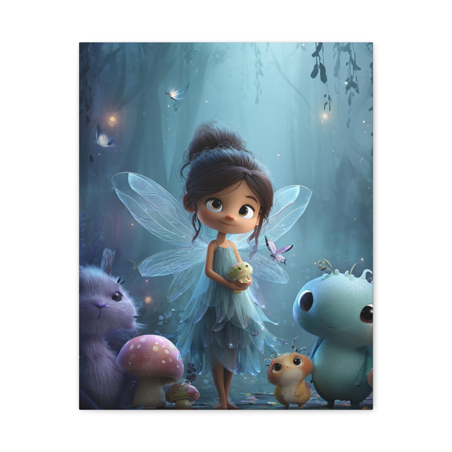 Whimsical Fairy Canvas Art Print, Enchanted Decor for Kids' Rooms, Fantasy Wall Art, Magical Gift for Birthdays, Nursery Decoration