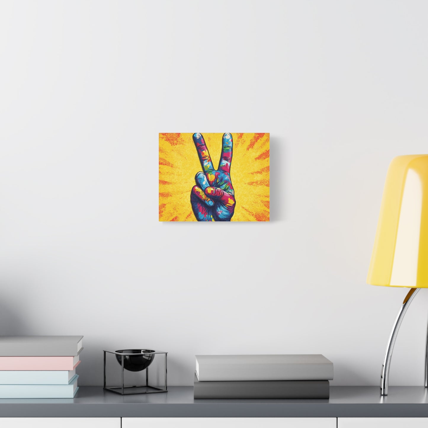 Canvas Print - Hand Peace Sign Pop Art Style