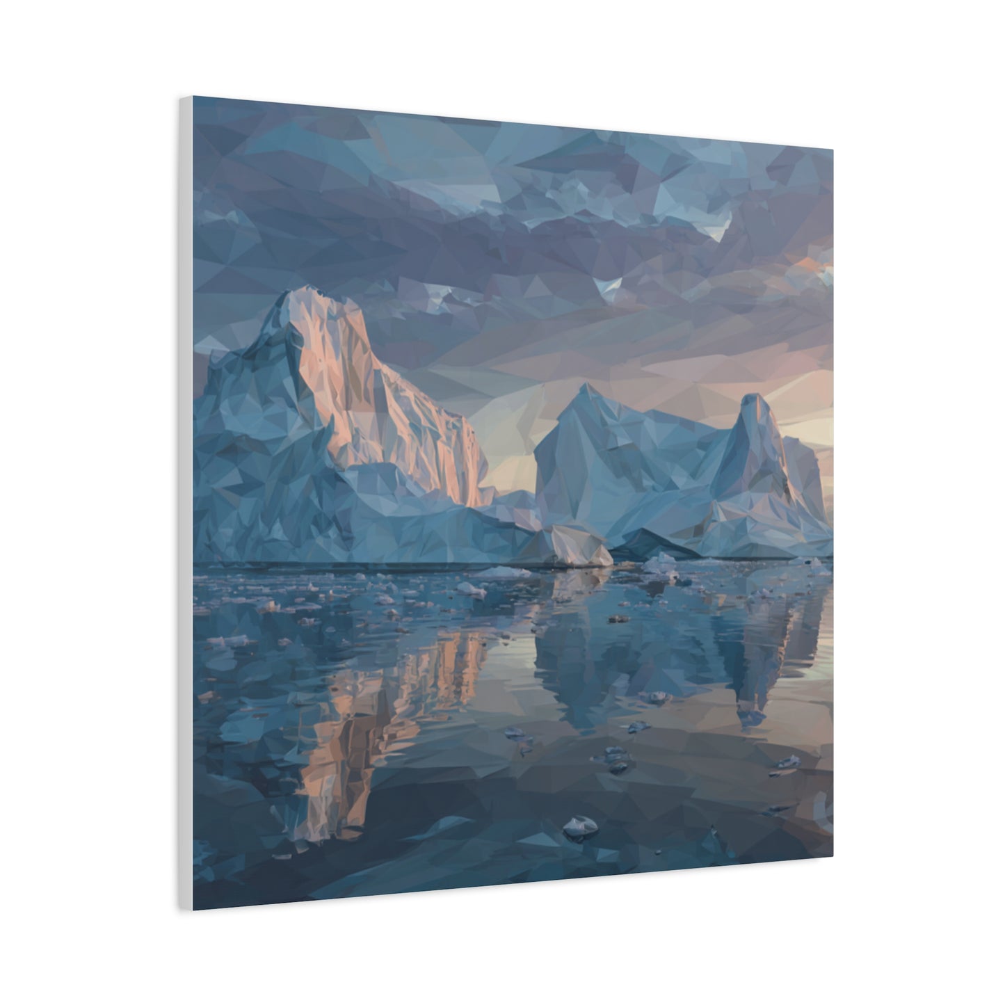 Stretched Canvas Art Print, Geometric Landscape Wall Decor, Minimalist Home Accent, Nature-Inspired Artwork, Unique Gift Idea