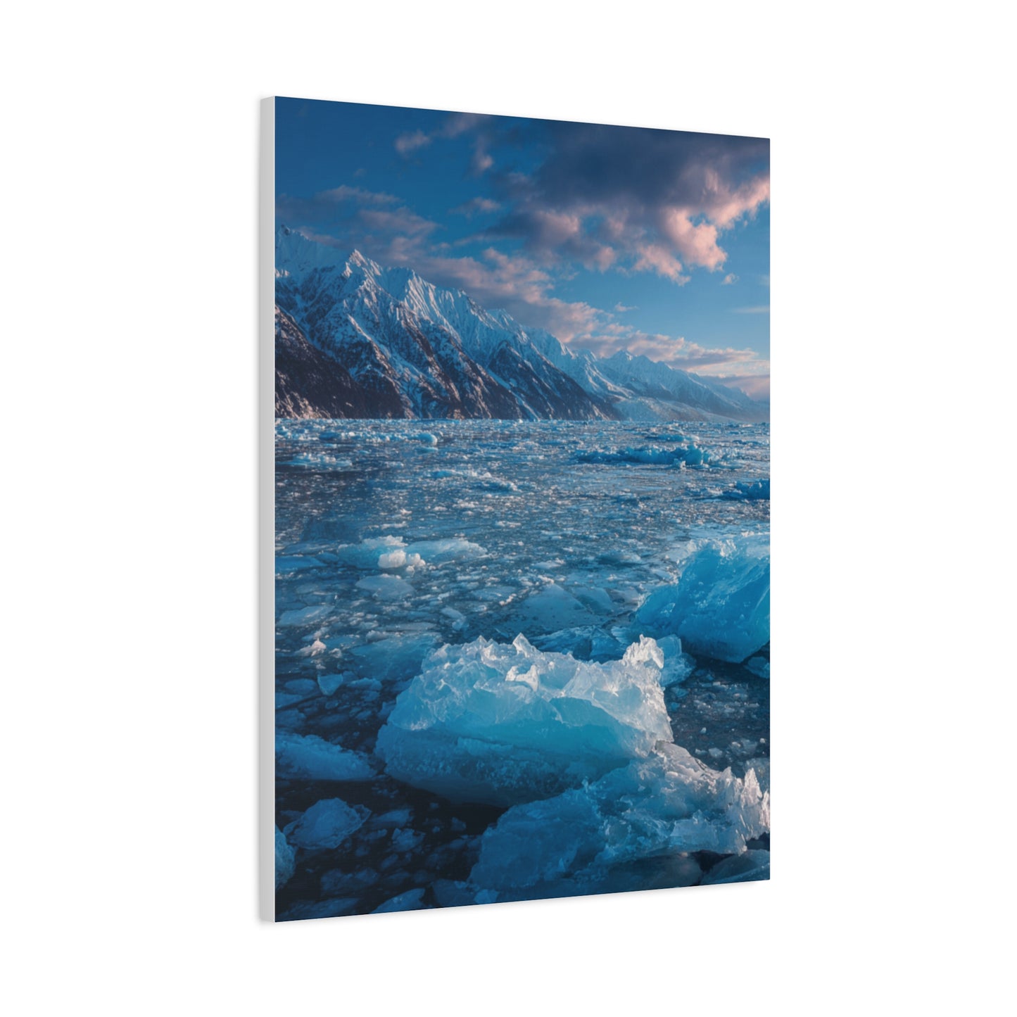 Serene Blue Glacier Canvas Wall Art, Landscape Decor, Home Serenity, Nature Prints for Living Room, Office, Gift Ideas