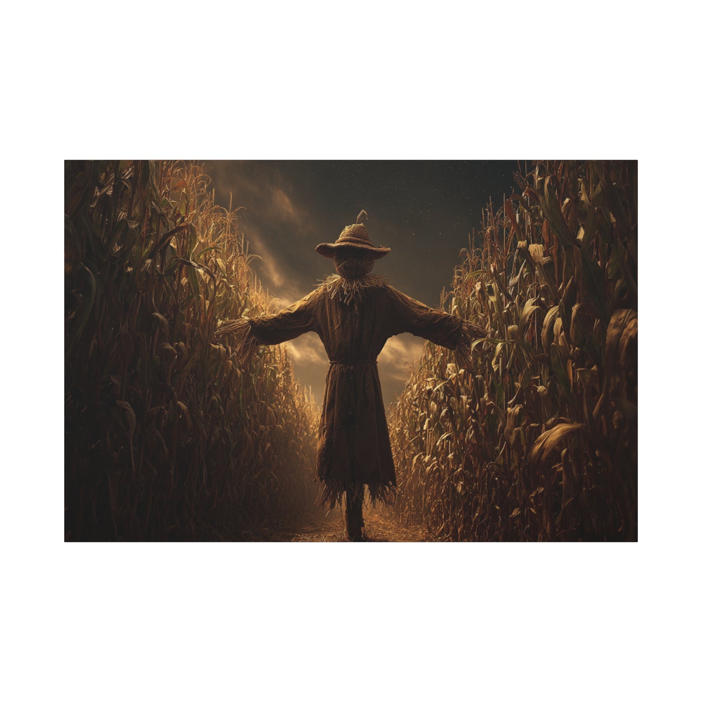 Canvas Print -  Scarecrow in Field - Wall Art Decor - Halloween