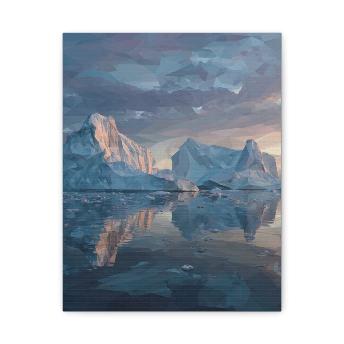 Stretched Canvas Art Print, Geometric Landscape Wall Decor, Minimalist Home Accent, Nature-Inspired Artwork, Unique Gift Idea