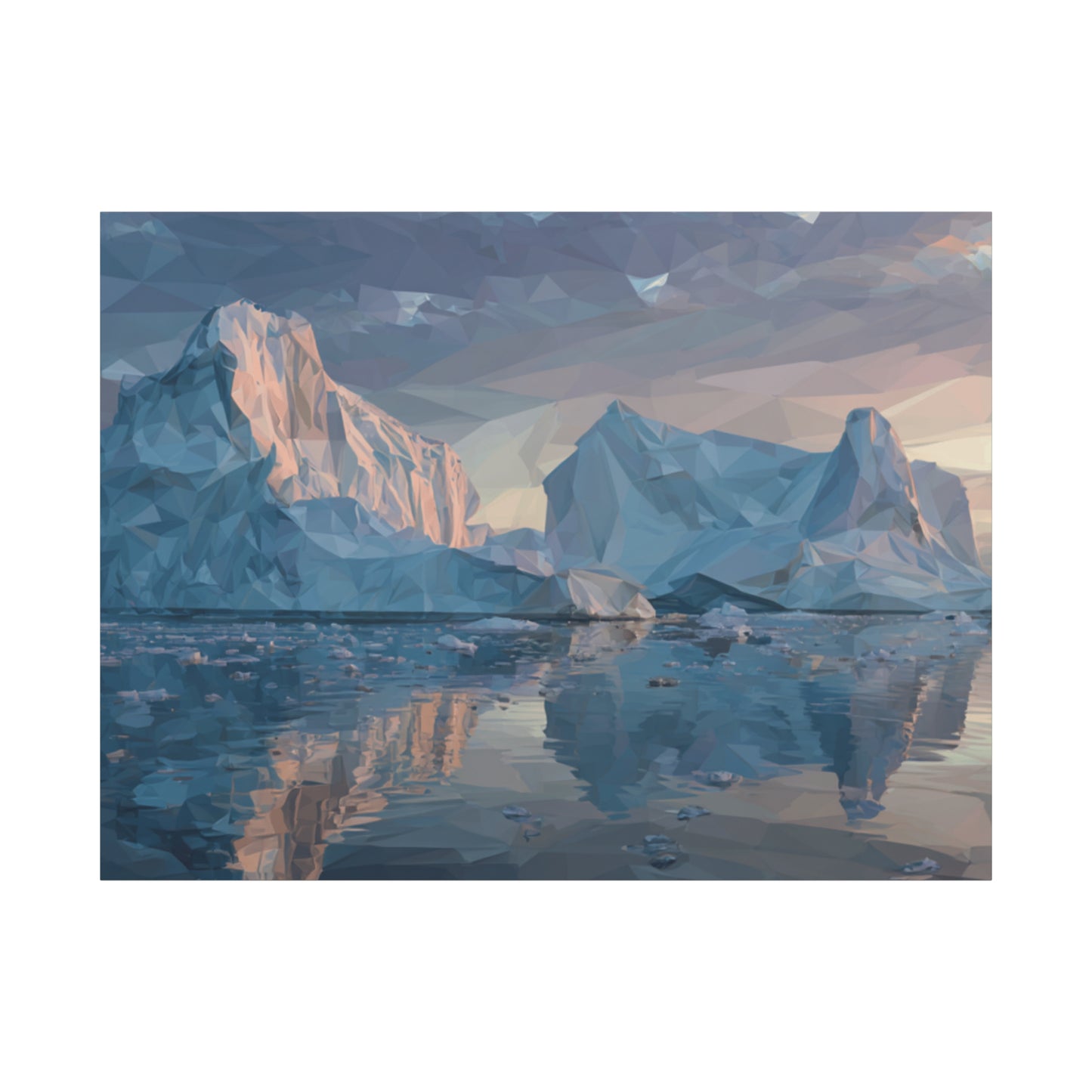 Stretched Canvas Art Print, Geometric Landscape Wall Decor, Minimalist Home Accent, Nature-Inspired Artwork, Unique Gift Idea