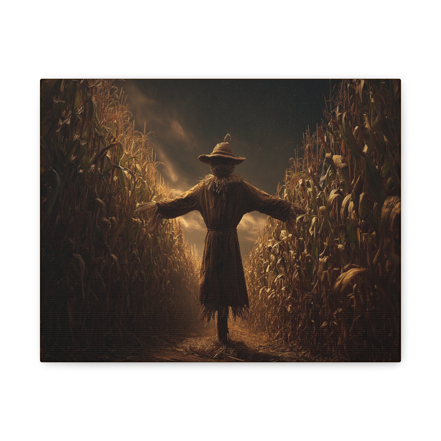 Canvas Print -  Scarecrow in Field - Wall Art Decor - Halloween