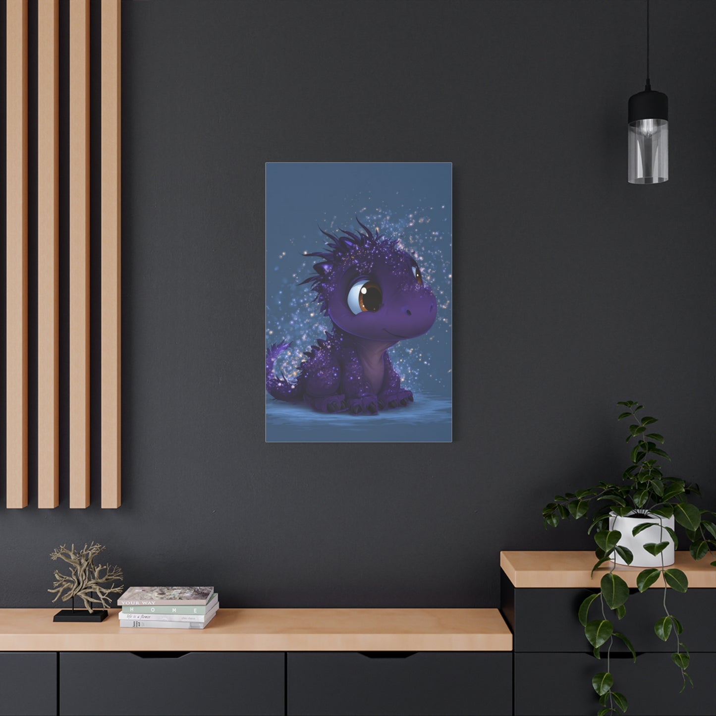 Whimsical Dragon Canvas Art, Cute Nursery Decor, Fantasy Wall Decor, Kids Room Art, Magical Home Gift, Birthday Gift