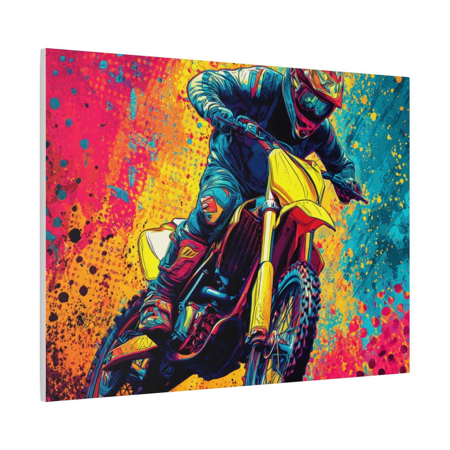 Vibrant Motocross Canvas Art, Perfect for Sports Enthusiasts, Wall Decor, Gift for Bikers, Home or Office Decoration