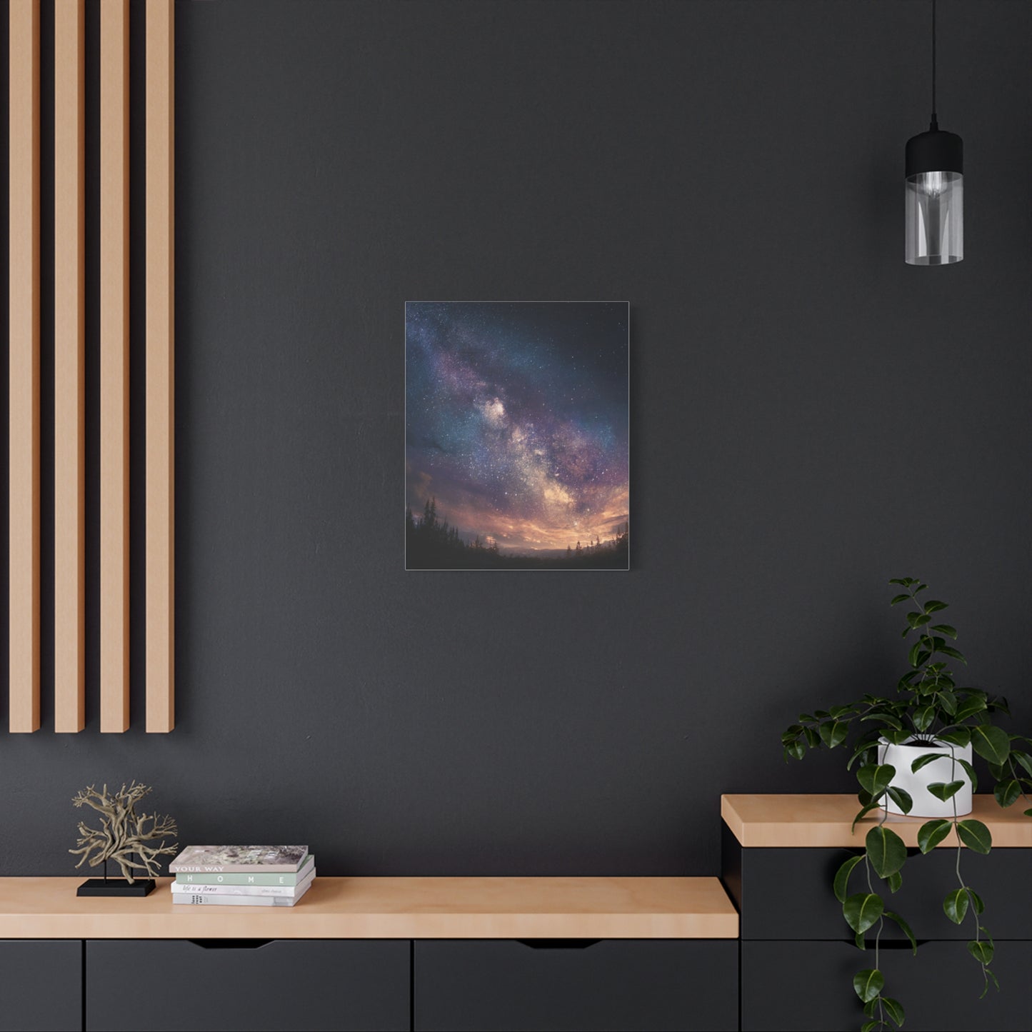 Galactic Night Matte Canvas Print, Cosmic Wall Art for Home Decor, Celestial Decor, Starry Night Art, Space Lover Gift, Bedroom Wall Art