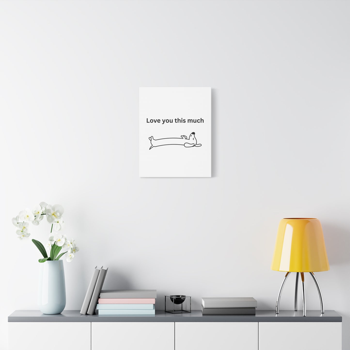 Adorable Dog Canvas Art - 'Love You This Much' Wall Decor, Pet Lover Gift, Home Decor, Cute Animal Art, Whimsical Wall Art