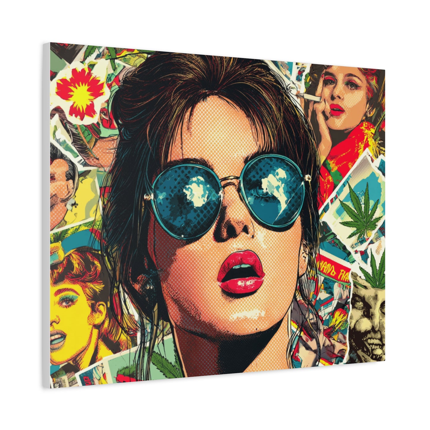 Canvas Art Print: Pop Art Woman 420 Colorful Vivid