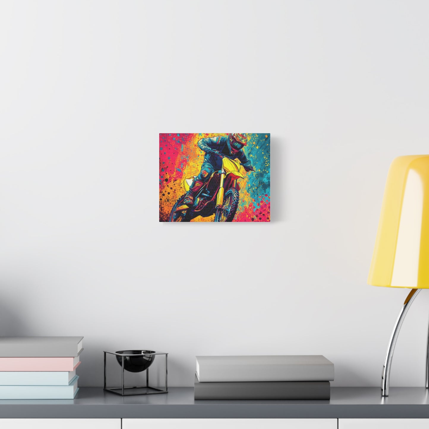 Vibrant Motocross Canvas Art, Perfect for Sports Enthusiasts, Wall Decor, Gift for Bikers, Home or Office Decoration