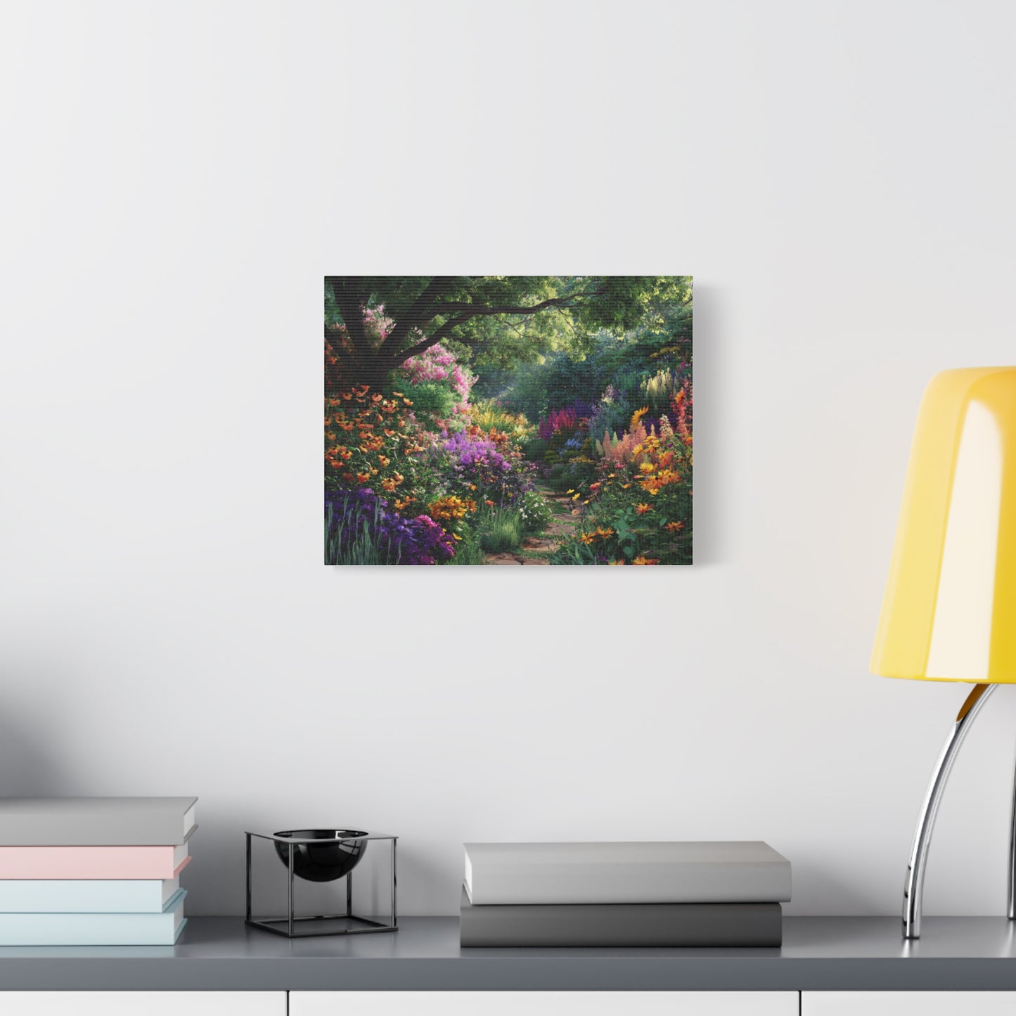 Vibrant Garden Canvas Art, Nature Wall Decor, Floral Home Accent, Landscape Print, Botanical Artwork for Any Room