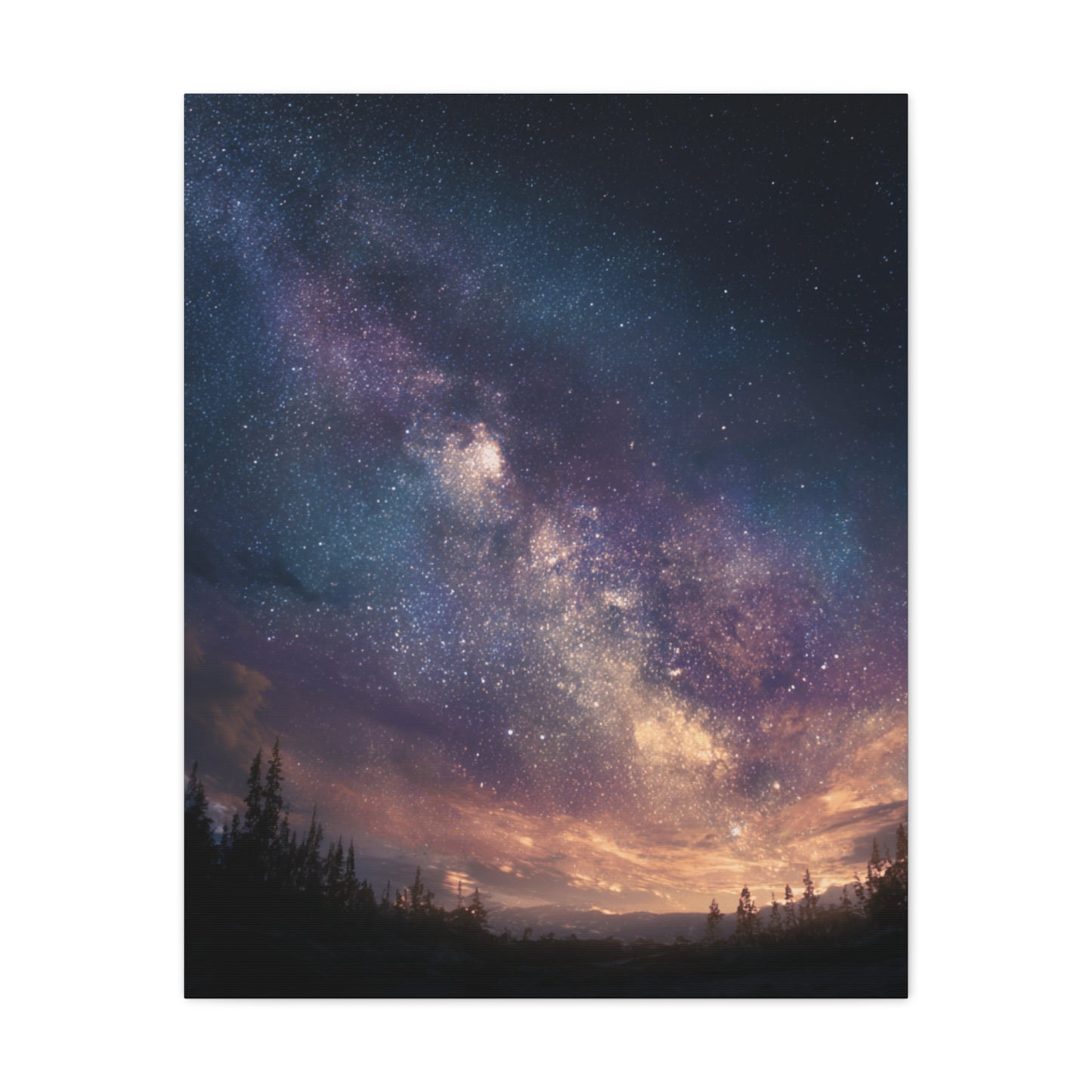 Galactic Night Matte Canvas Print, Cosmic Wall Art for Home Decor, Celestial Decor, Starry Night Art, Space Lover Gift, Bedroom Wall Art