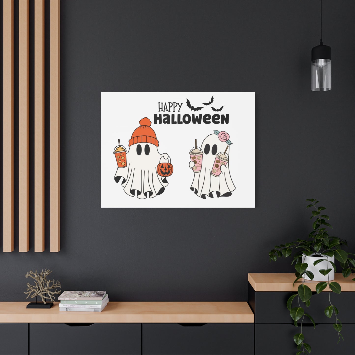Canvas Print - Adorable Ghost Friends, Happy Halloween