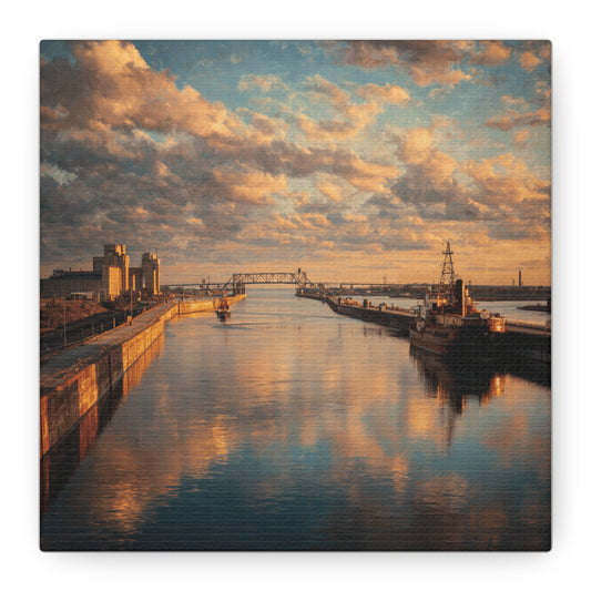Stretched Canvas Wall Art, Serene River Reflection, Home Decor, Modern Aesthetic, Nature Photography, Gift Idea, Inspirational Decor