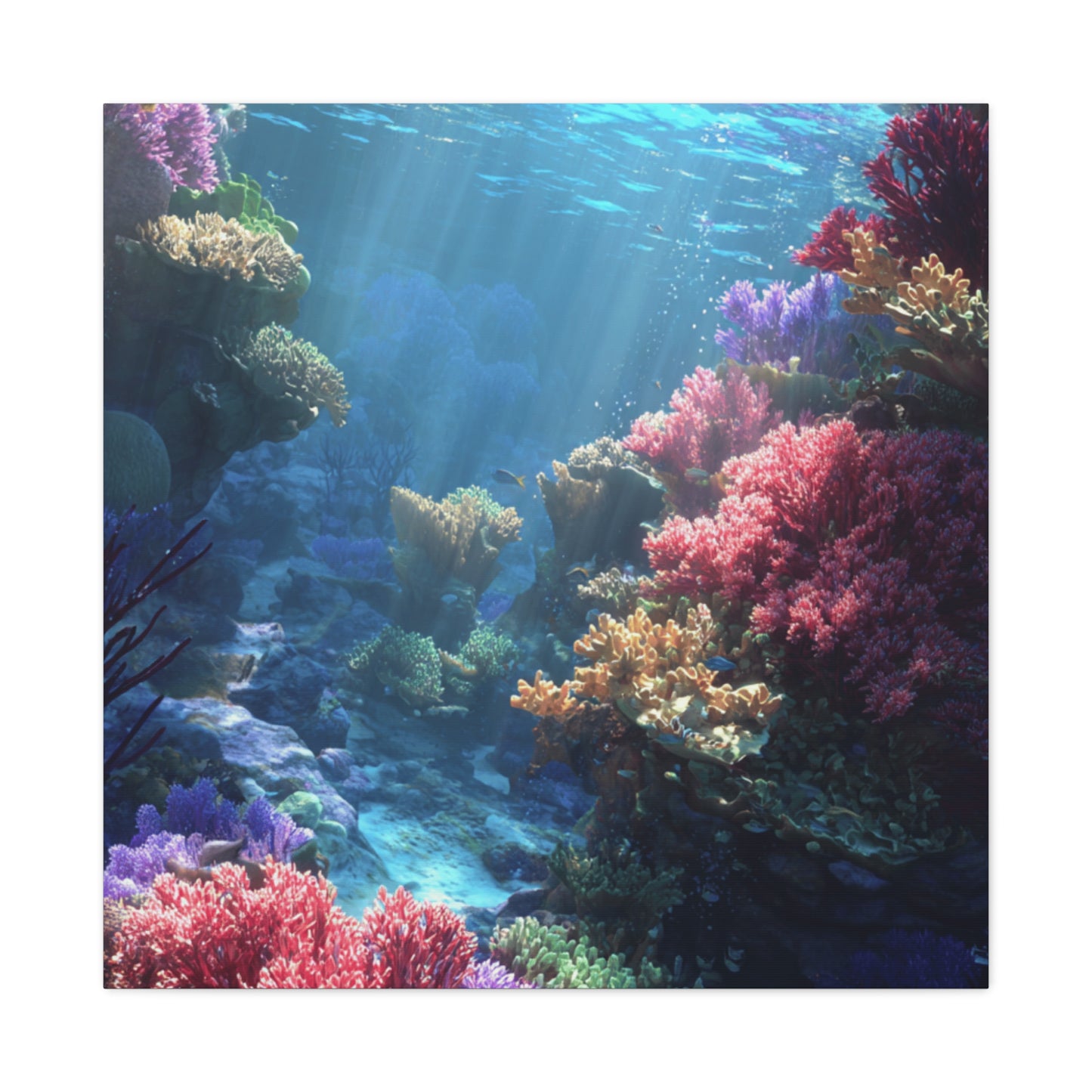 Vibrant Coral Reef Canvas Art, Underwater Decor, Ocean Wall Art, Beach House Decor, Gift for Ocean Lovers