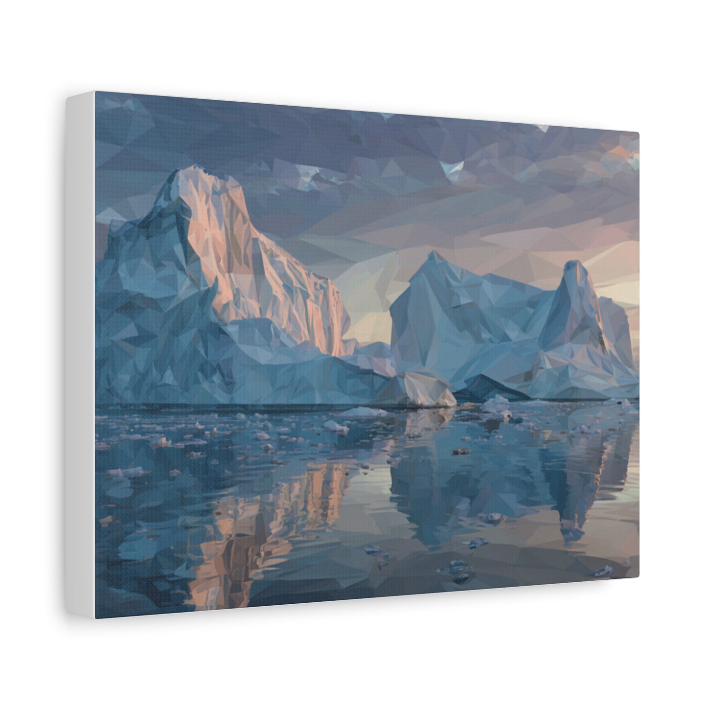 Stretched Canvas Art Print, Geometric Landscape Wall Decor, Minimalist Home Accent, Nature-Inspired Artwork, Unique Gift Idea