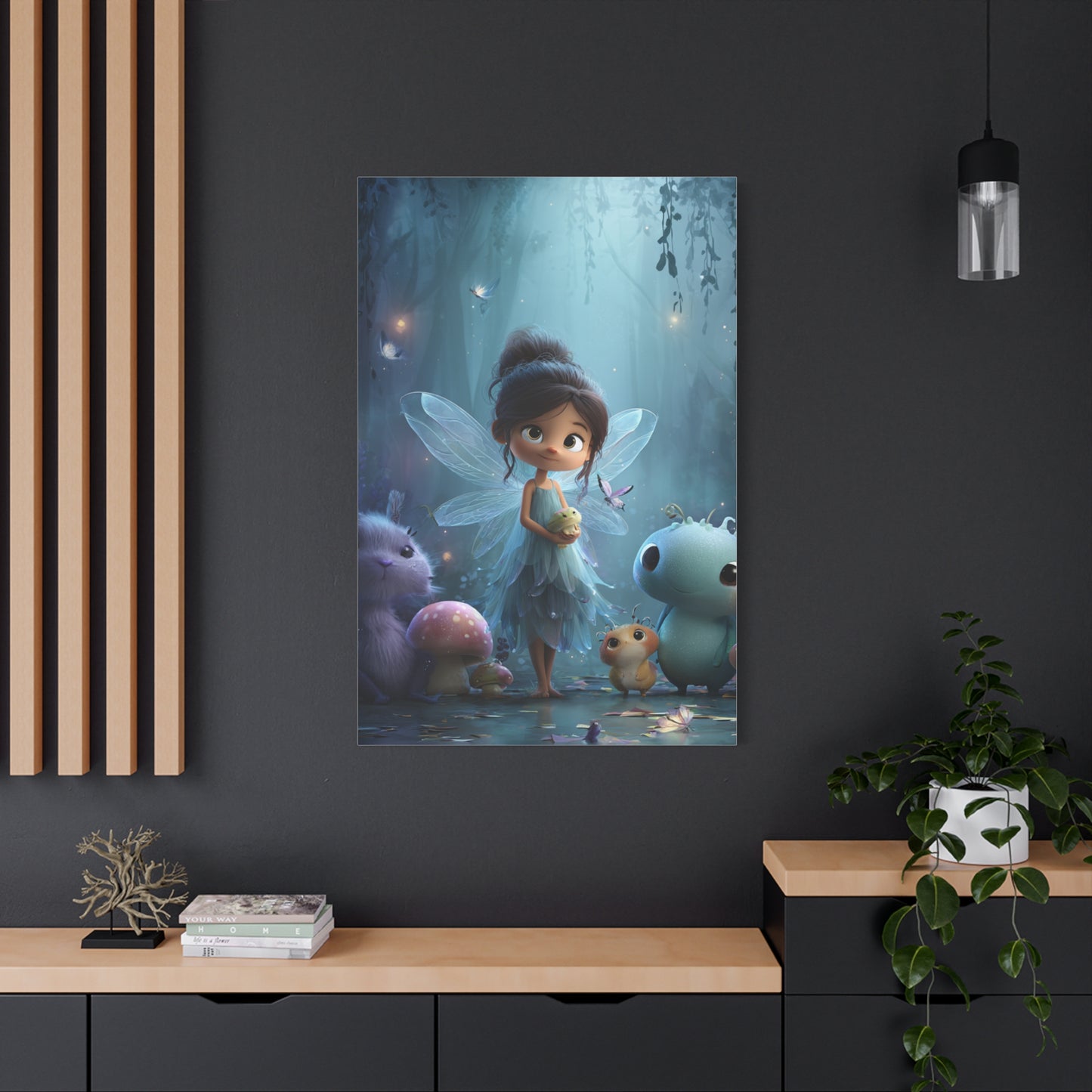Whimsical Fairy Canvas Art Print, Enchanted Decor for Kids' Rooms, Fantasy Wall Art, Magical Gift for Birthdays, Nursery Decoration