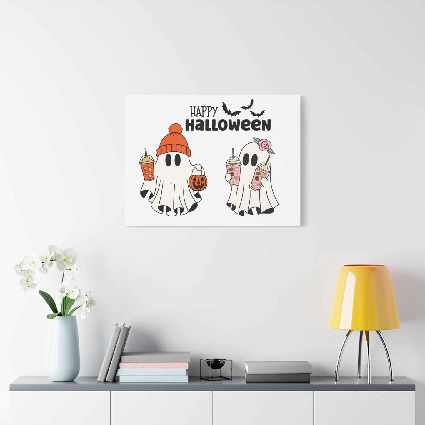 Canvas Print - Adorable Ghost Friends, Happy Halloween