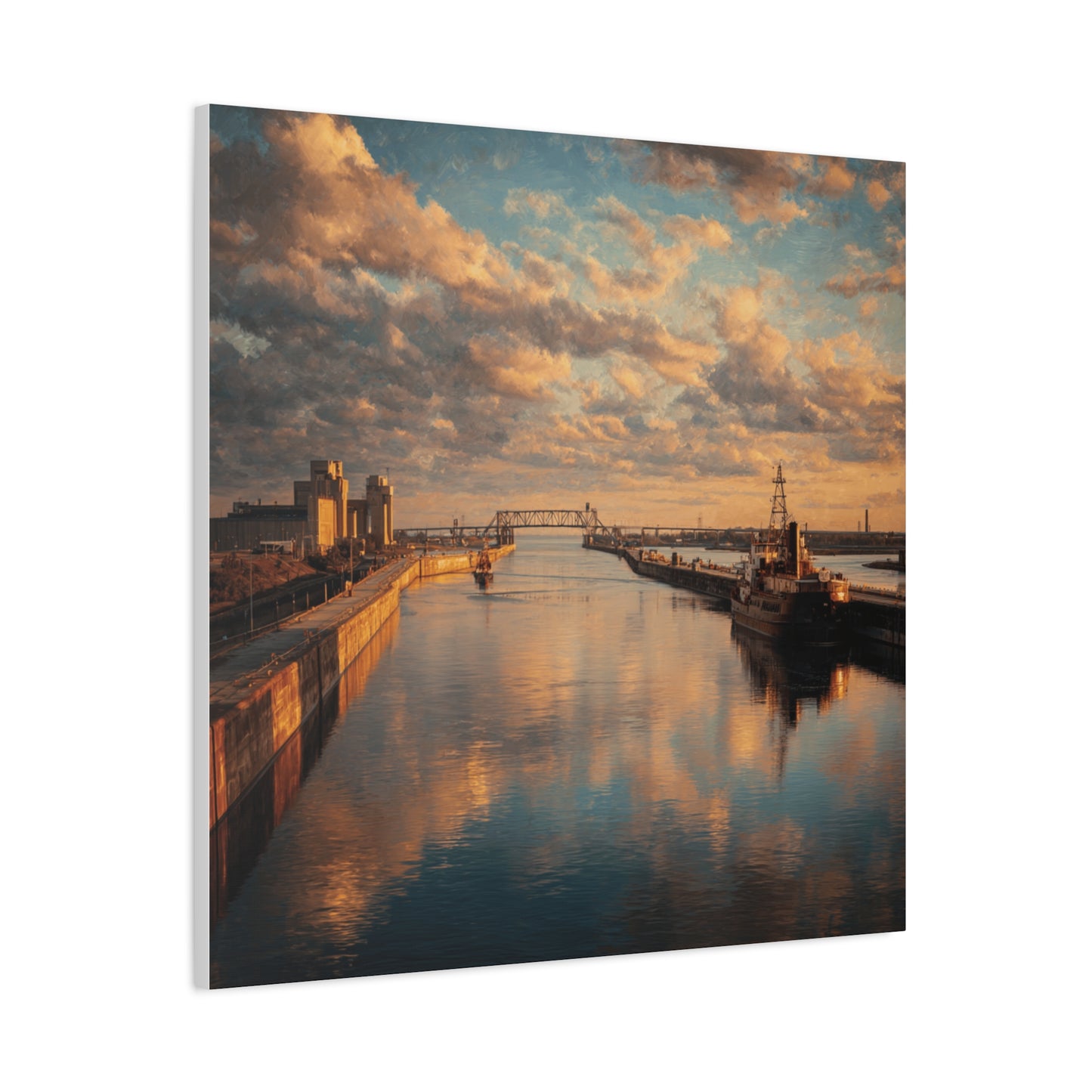 Stretched Canvas Wall Art, Serene River Reflection, Home Decor, Modern Aesthetic, Nature Photography, Gift Idea, Inspirational Decor
