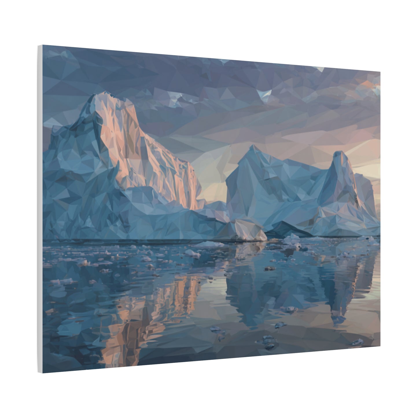 Stretched Canvas Art Print, Geometric Landscape Wall Decor, Minimalist Home Accent, Nature-Inspired Artwork, Unique Gift Idea