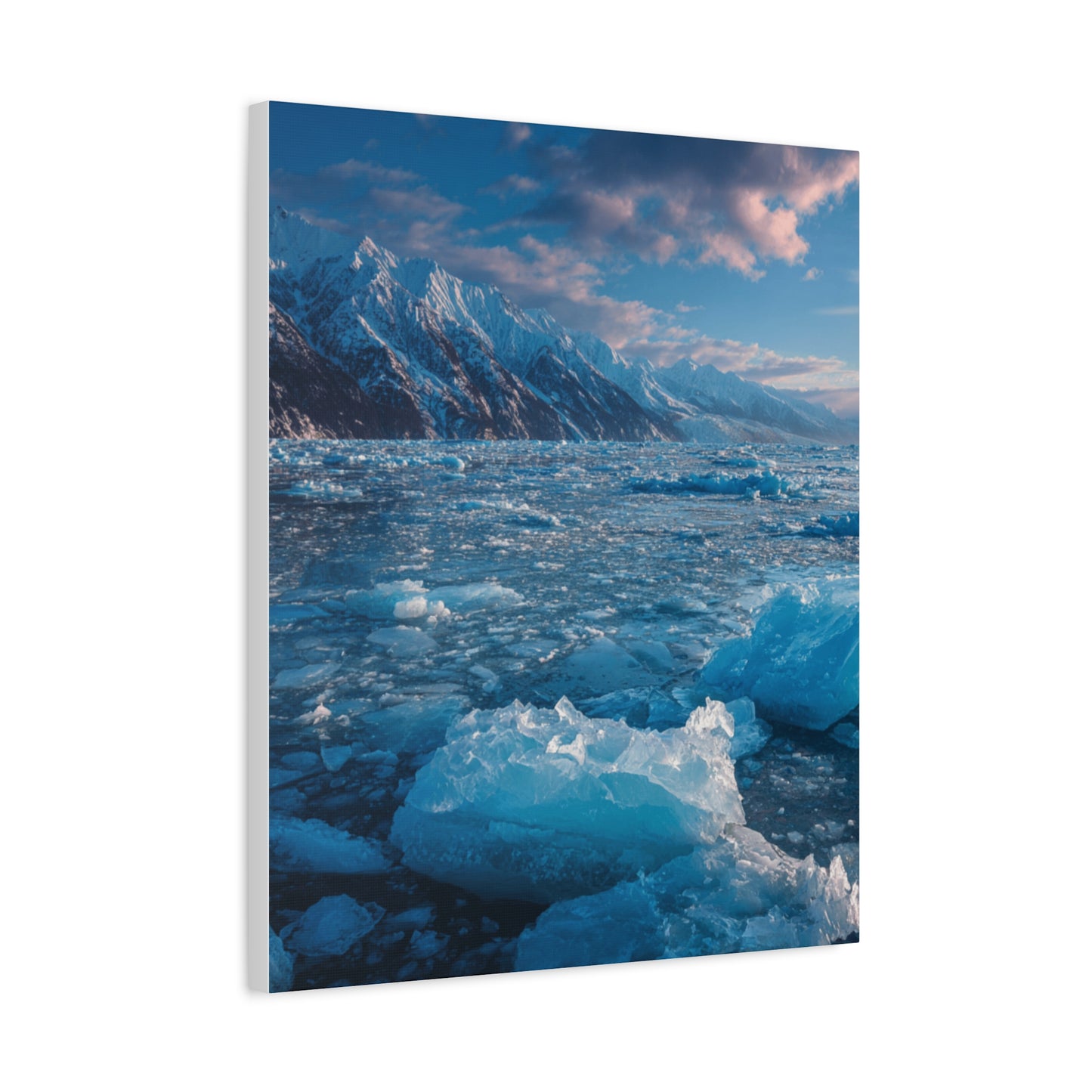 Serene Blue Glacier Canvas Wall Art, Landscape Decor, Home Serenity, Nature Prints for Living Room, Office, Gift Ideas