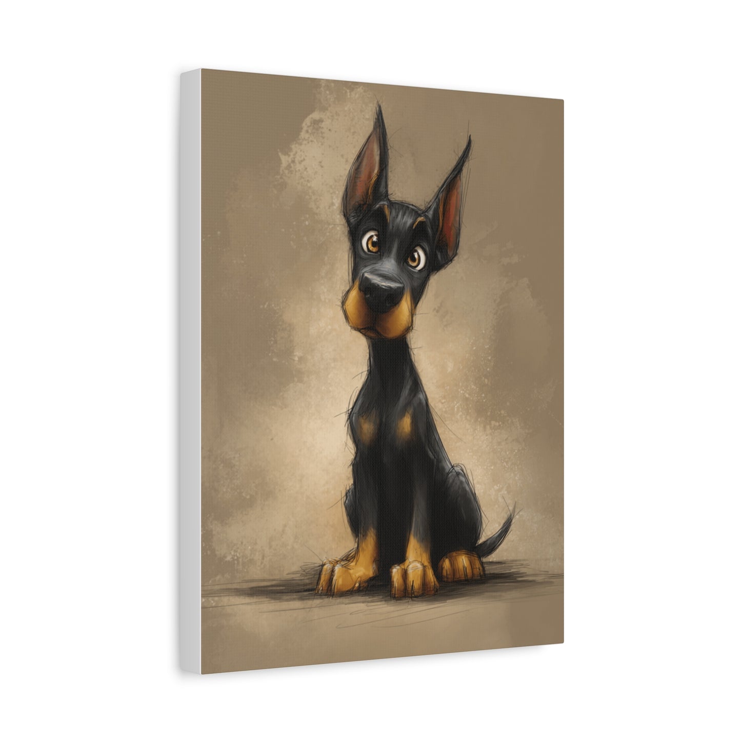 Cute Dog Art Canvas Print, Stretched Dog Wall Decor, Pet Lover Gift, Home Decor for Dog Owners, Animal Portrait, Dog Mom Gift