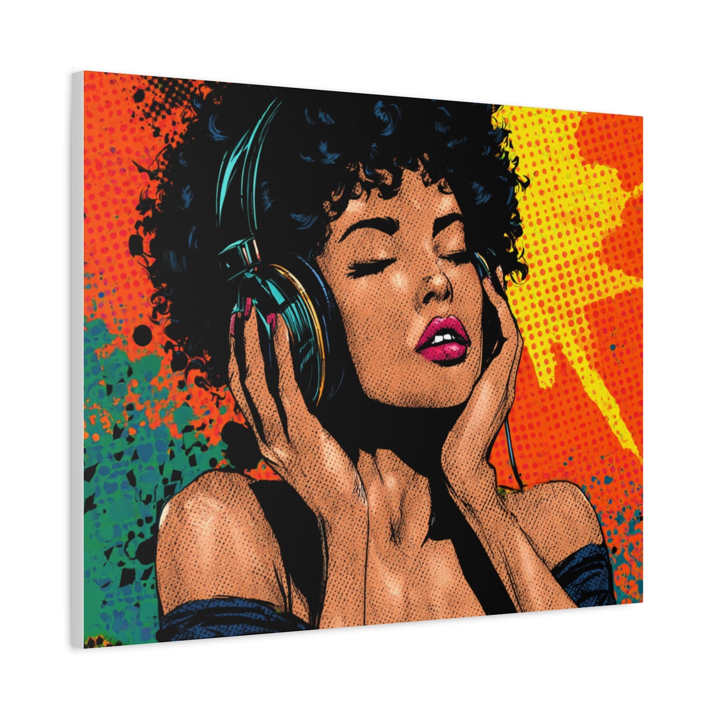 Vibrant Canvas Wall Art, Pop Art Painting, Music Lover