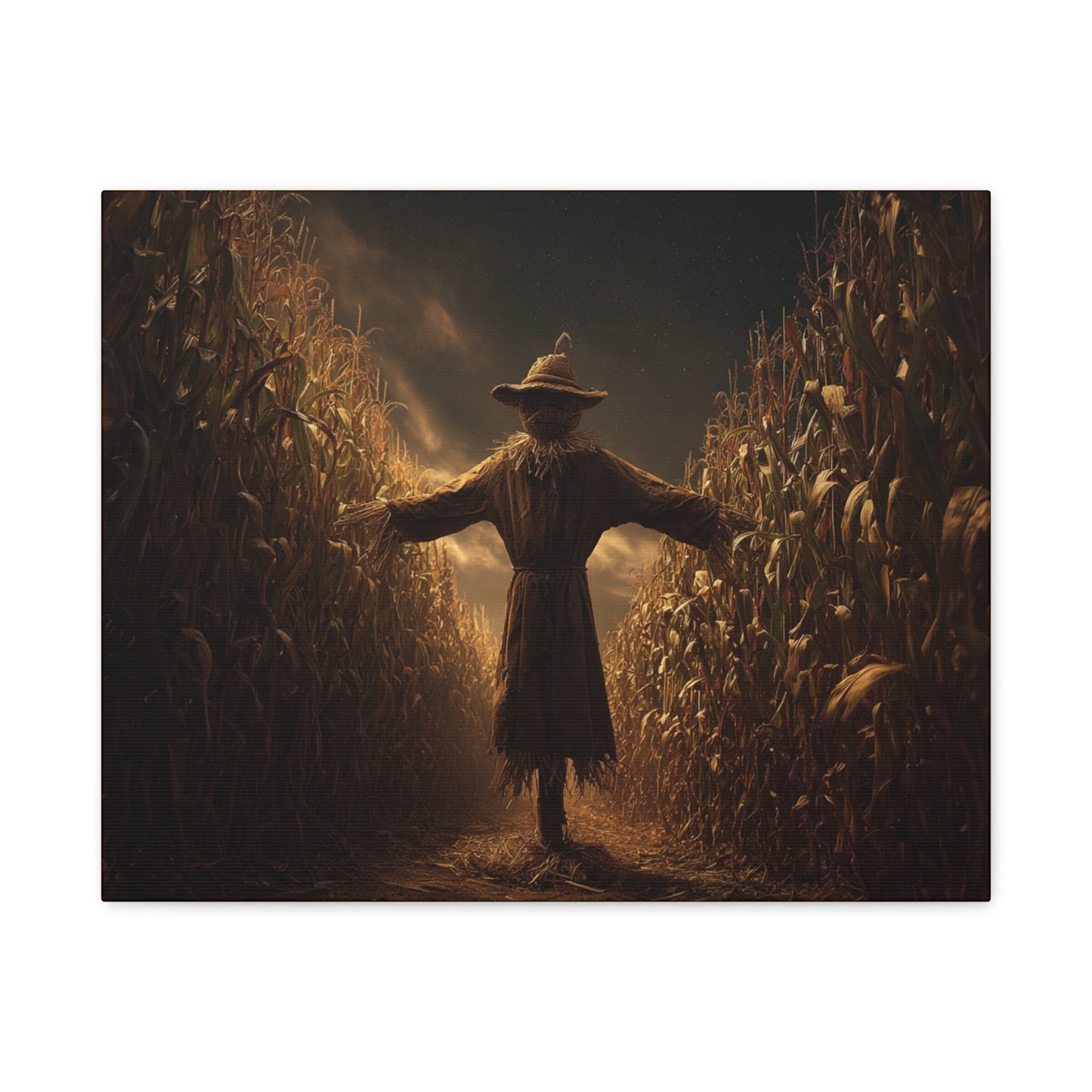 Canvas Print -  Scarecrow in Field - Wall Art Decor - Halloween