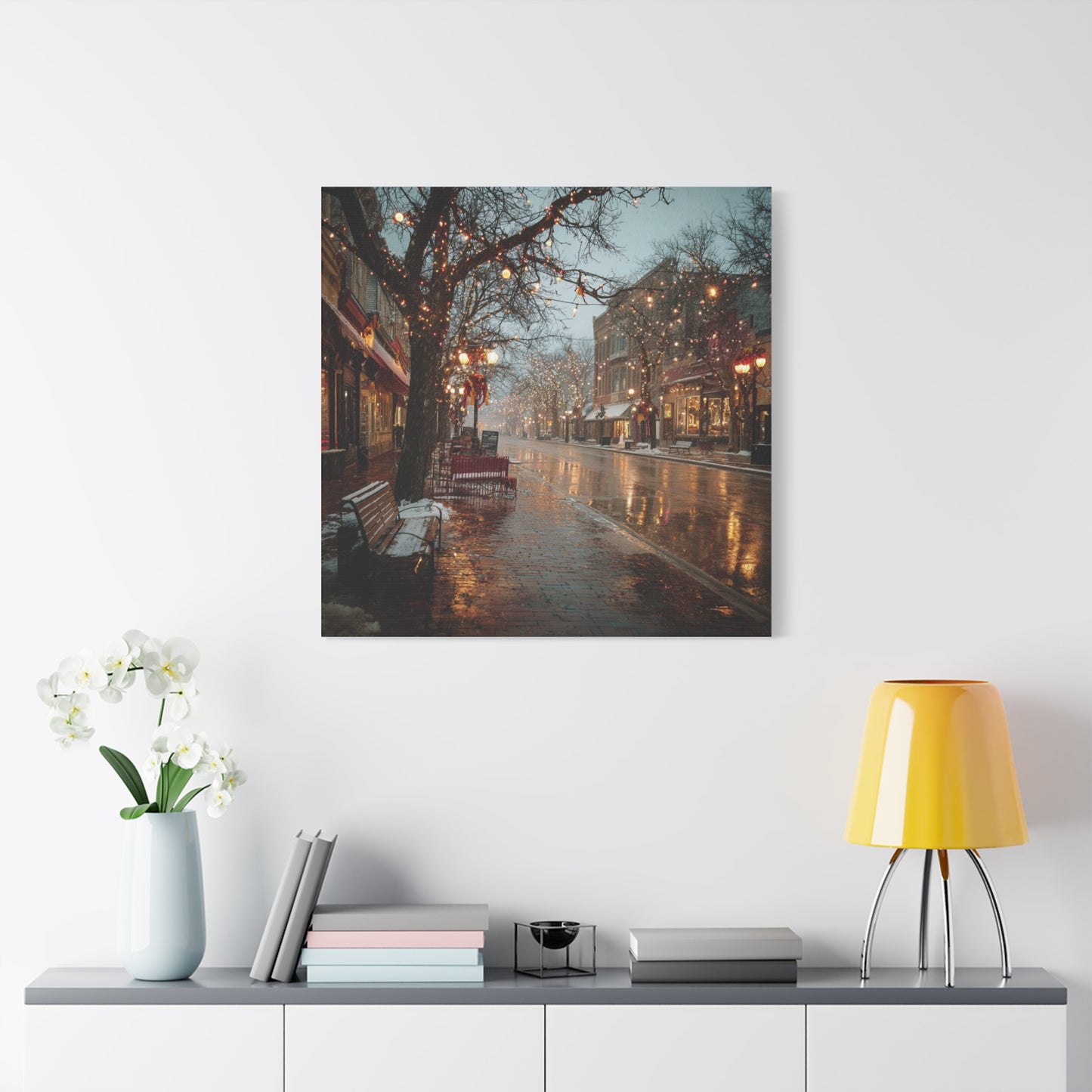 Cozy Winter Canvas Wall Art, Holiday Decor, Home Decoration, Gift for Her, Christmas Vibes, Seasonal Artwork