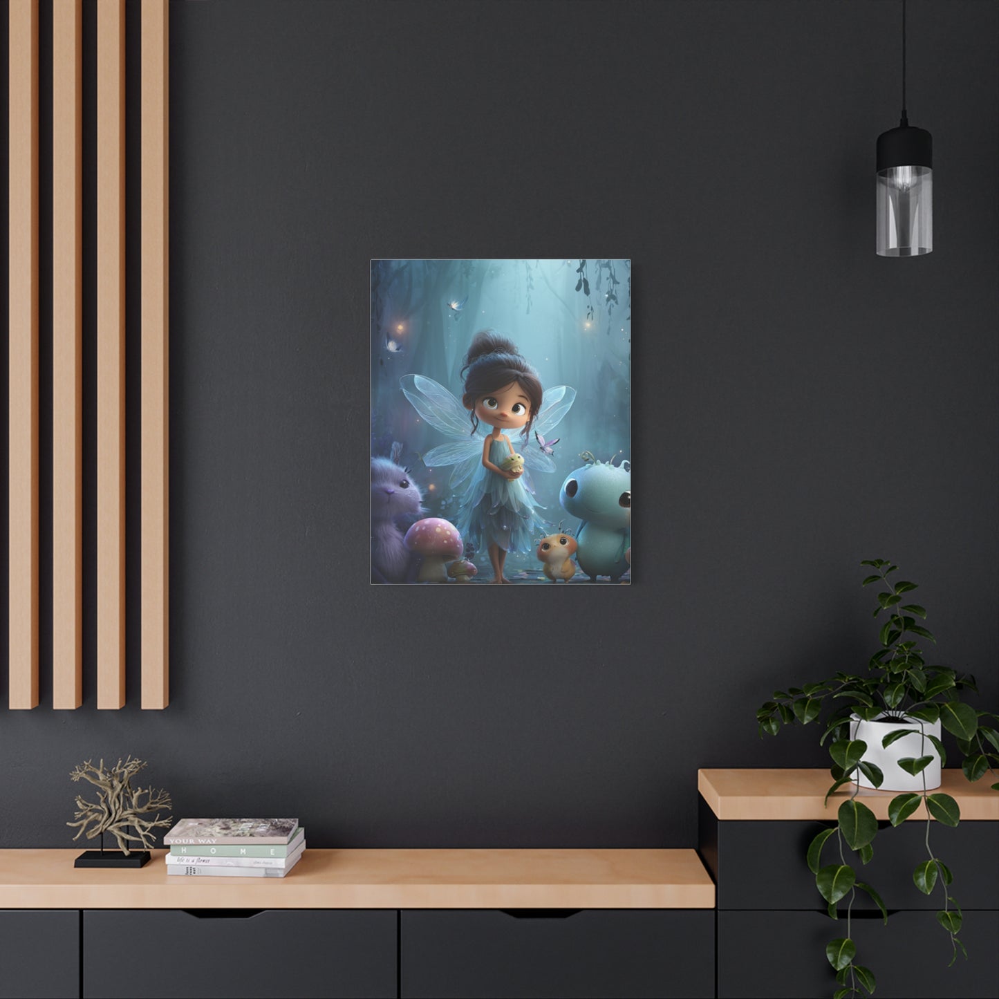 Whimsical Fairy Canvas Art Print, Enchanted Decor for Kids' Rooms, Fantasy Wall Art, Magical Gift for Birthdays, Nursery Decoration