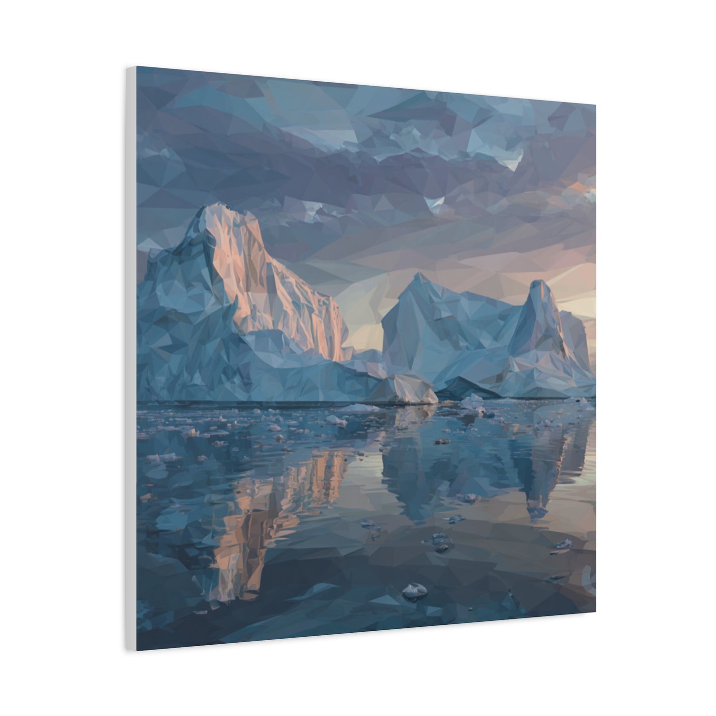 Stretched Canvas Art Print, Geometric Landscape Wall Decor, Minimalist Home Accent, Nature-Inspired Artwork, Unique Gift Idea
