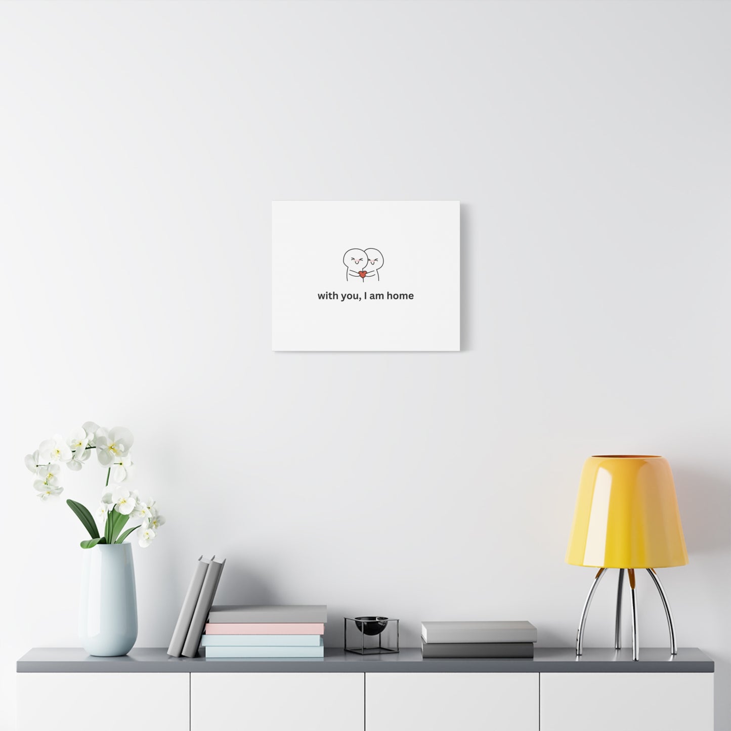 Matte Canvas Wall Art - "With You, I Am Home" | Home Decor, Gift for Couples, Relationship Milestone, Love Art