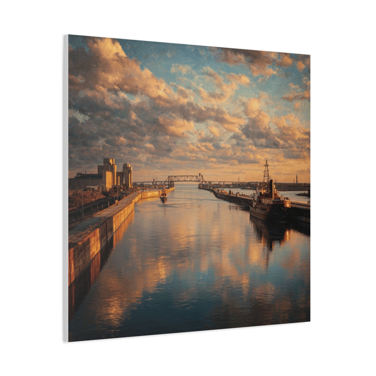 Stretched Canvas Wall Art, Serene River Reflection, Home Decor, Modern Aesthetic, Nature Photography, Gift Idea, Inspirational Decor